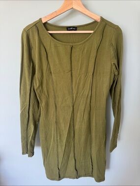 bebe Olive Long Sleeve Scoop Neck body con dress